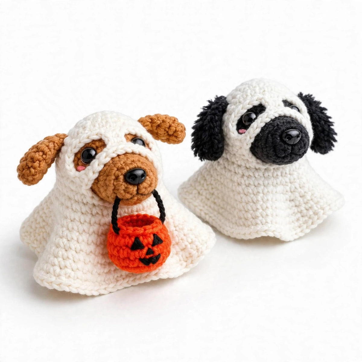 Cute Halloween crochet dog pattern, handmade ghost puppy – photo 3